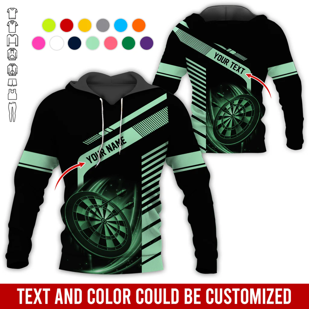 Customized Name & Text Darts Premium Hoodie, Throw Your Dart And Let It Fly, Perfect Gift For Darts Lovers, Friend, Family - Image 4