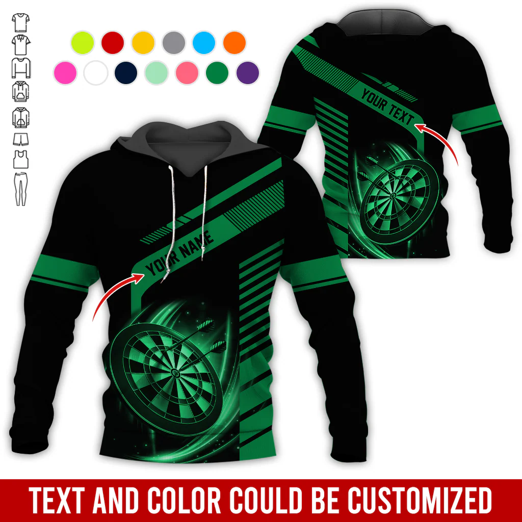 Customized Name & Text Darts Premium Hoodie, Throw Your Dart And Let It Fly, Perfect Gift For Darts Lovers, Friend, Family - Image 6