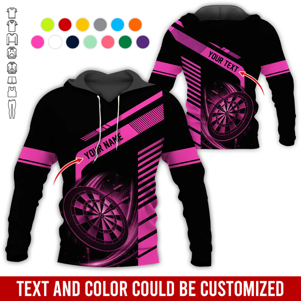 Customized Name & Text Darts Premium Hoodie, Throw Your Dart And Let It Fly, Perfect Gift For Darts Lovers, Friend, Family - Image 9