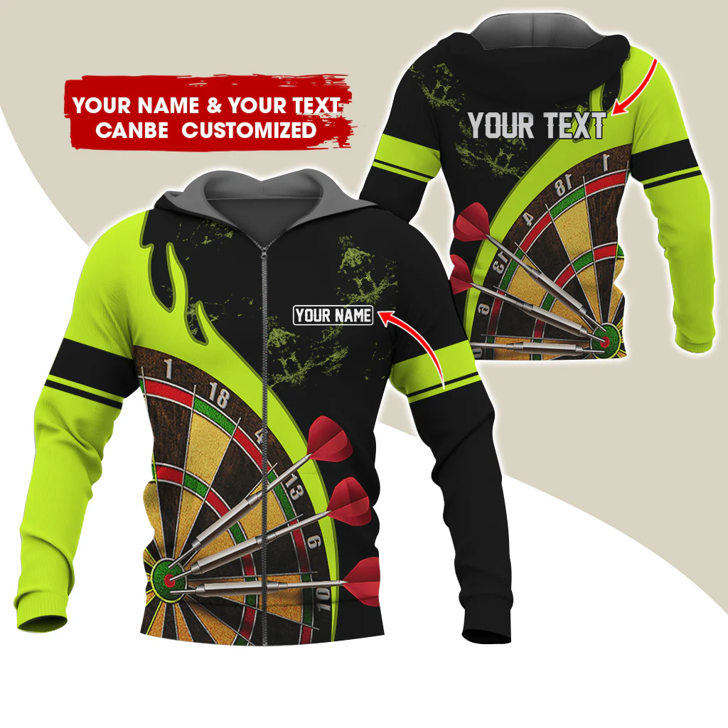 Customized Name & Text Darts Premium Zip Hoodie, Personalized Darts Is My Life Zip Hoodie For Men & Women - Gift For Darts Lovers, Darts Players - Image 6