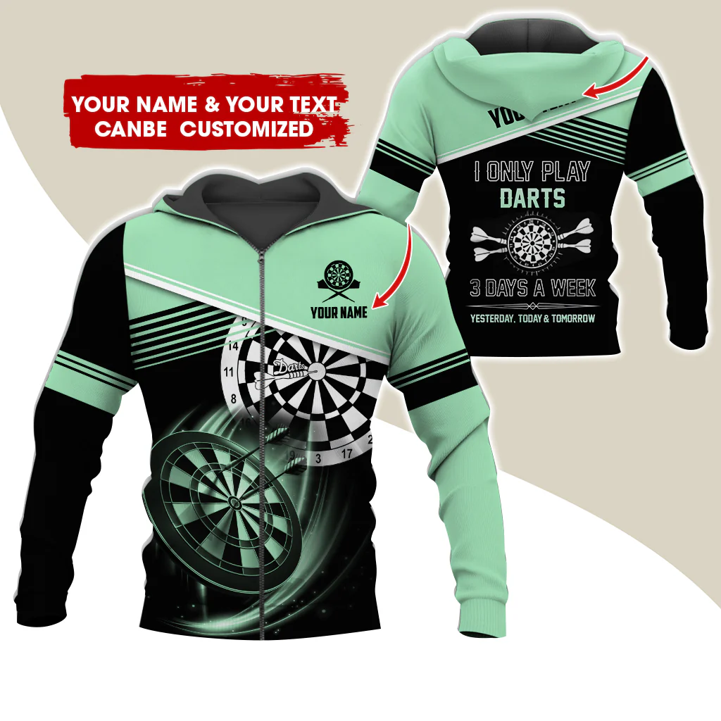 Customized Name & Text Darts Premium Zip Hoodie, Personalized I Only Play Darts Zip Hoodie For Men & Women - Gift For Darts Lovers, Darts Players - Image 11