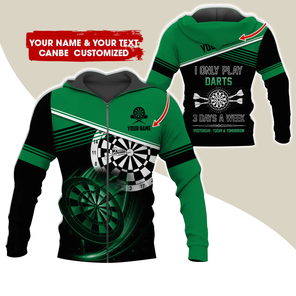 Customized Name & Text Darts Premium Zip Hoodie, Personalized I Only Play Darts Zip Hoodie For Men & Women - Gift For Darts Lovers, Darts Players - Image 12