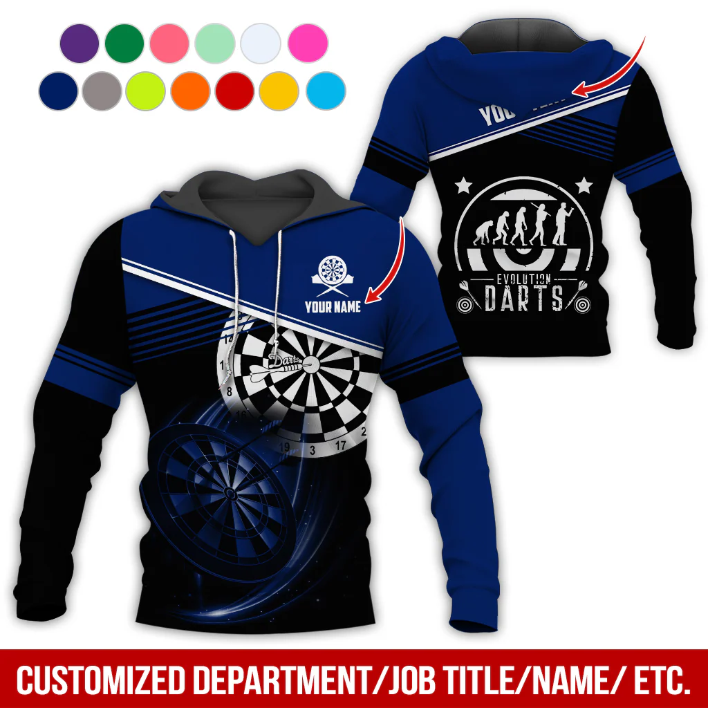 Customized Name & Text Darts Skull Premium Hoodie, Evolution of Darts Player Darts Hoodie, Perfect Gift For Darts Lovers, Darts Player - Image 7