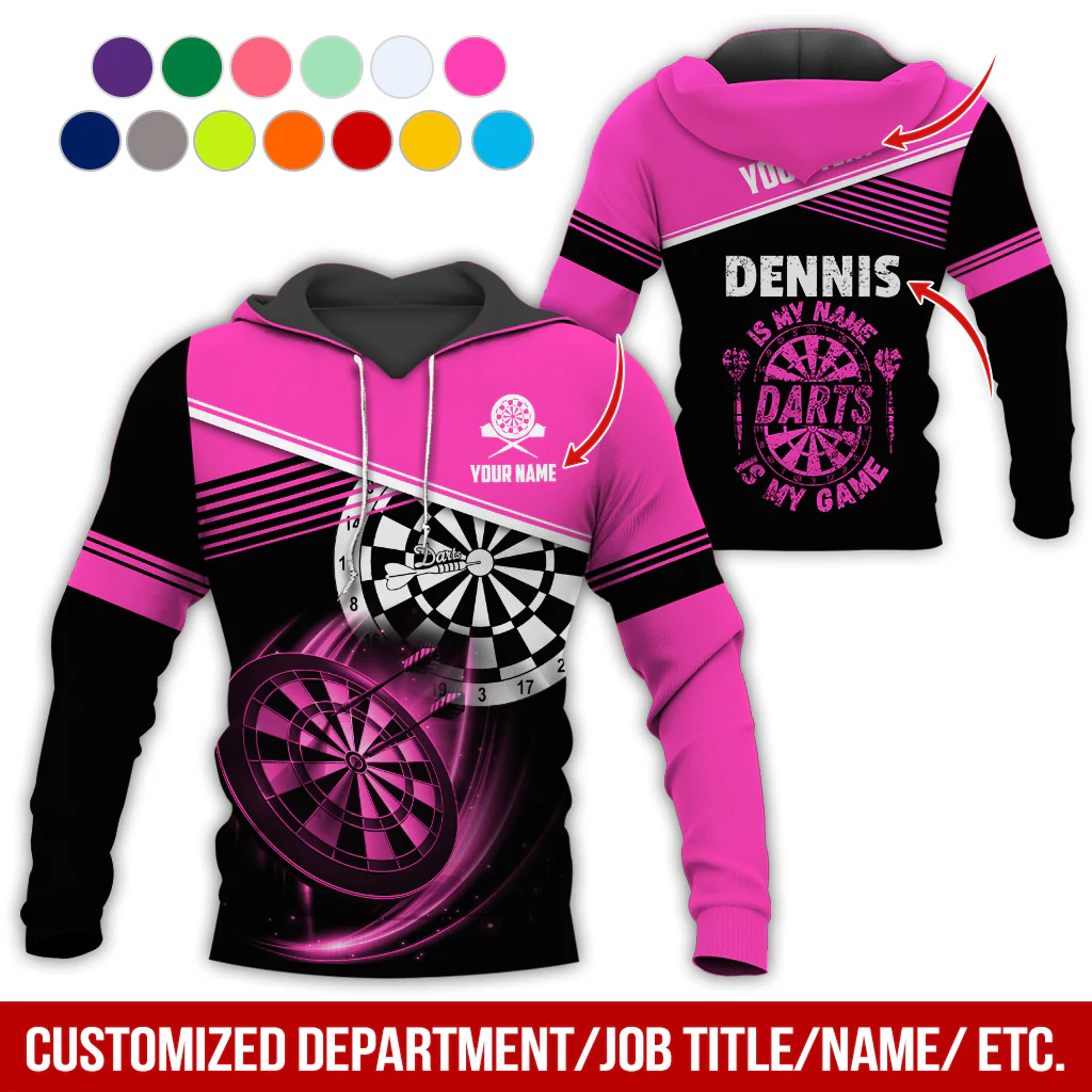Customized Name & Text Darts Skull Premium Hoodie, Is My Name Player Darts Hoodie, Perfect Gift For Darts Lovers, Darts Player - Image 8