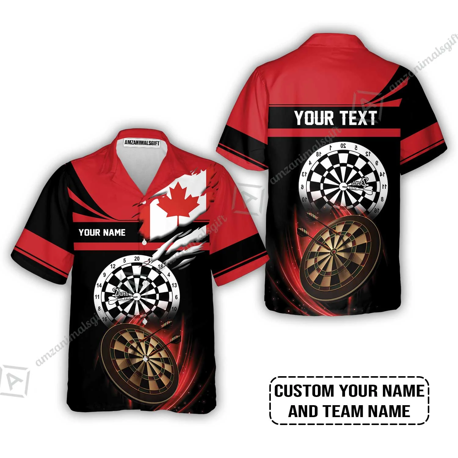 Customized Name & Text Darts Sweatshirt, Canada Flag Personalized Name Darts Sweatshirt - Image 7
