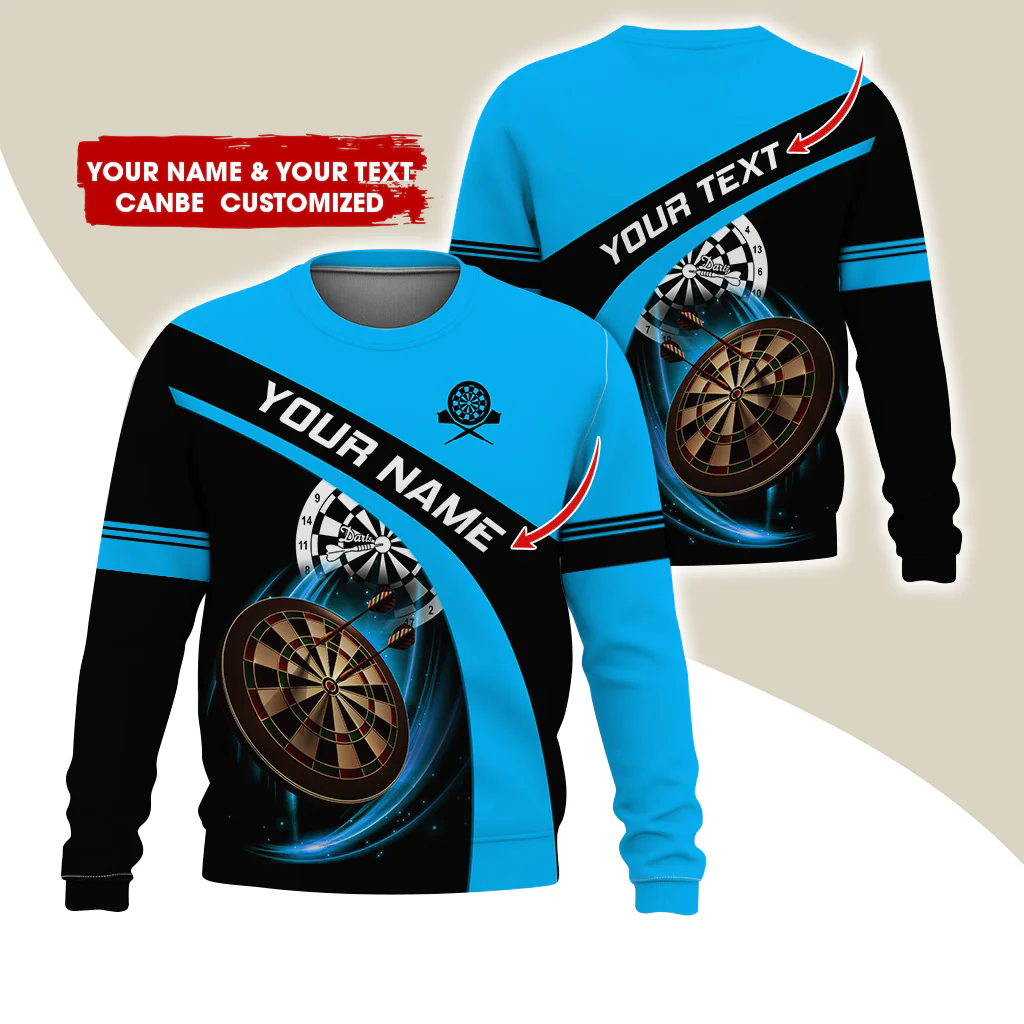 Customized Name & Text Darts Sweatshirt, Custom Darts Sweatshirt For Men & Women - Gift For Darts Lovers, Darts Players - Image 12