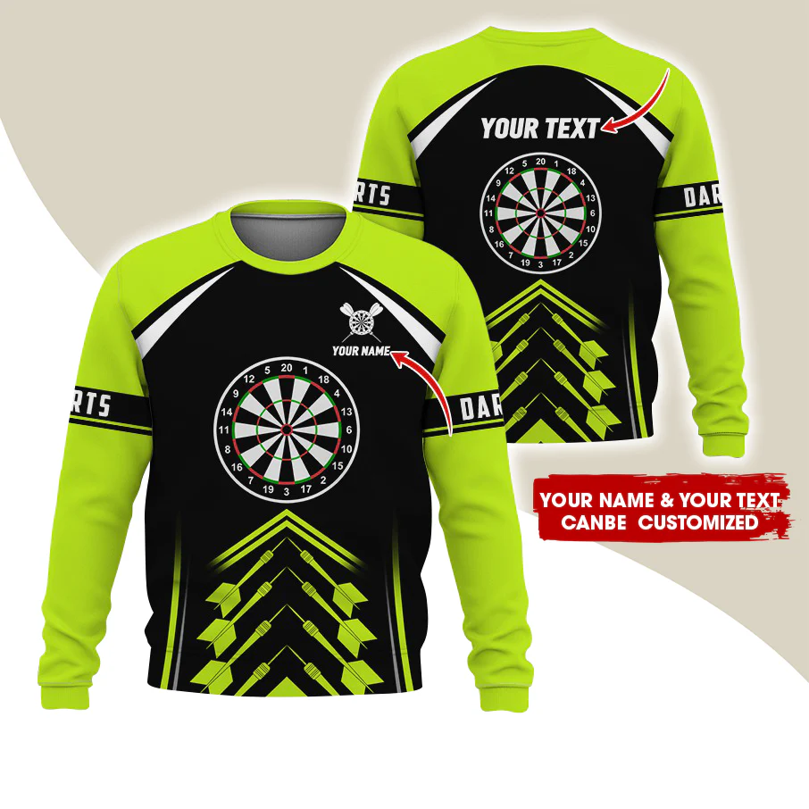 Customized Name & Text Darts Sweatshirt, Personalized Dartboard Uniform Sweatshirt For Men & Women - Gift For Darts Lovers, Darts Players - Image 8