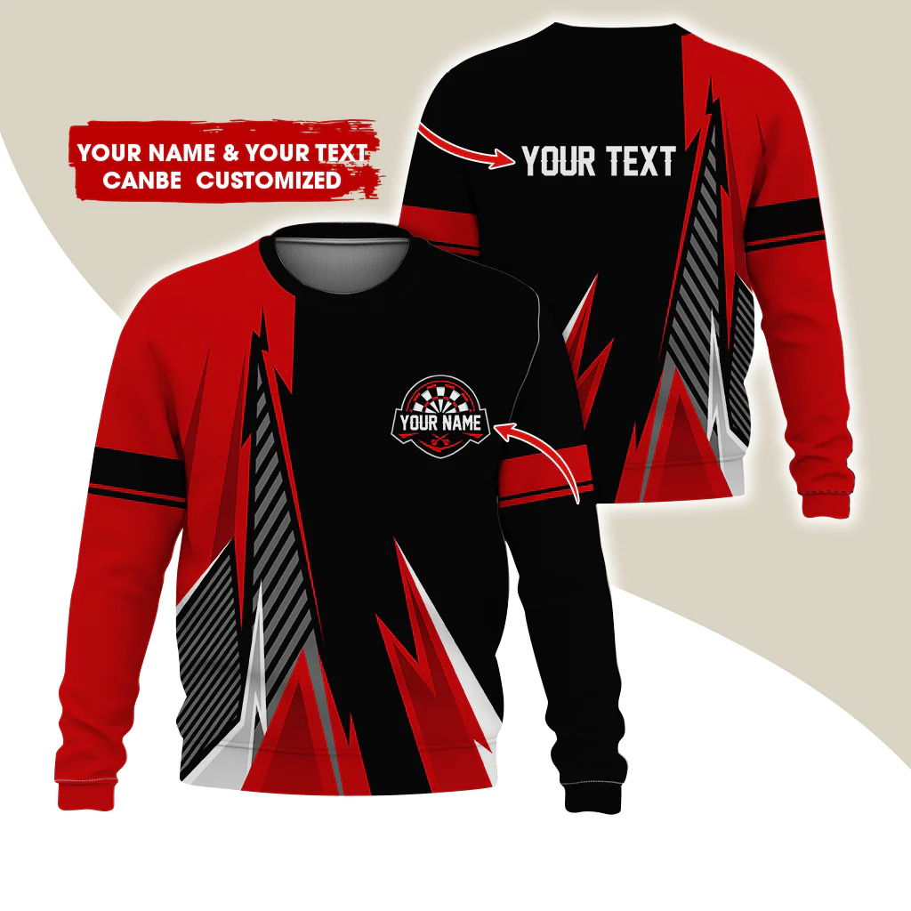 Customized Name & Text Darts Sweatshirt, Personalized Darts Play Sweatshirt For Men & Women - Gift For Darts Lovers, Darts Players - Image 4