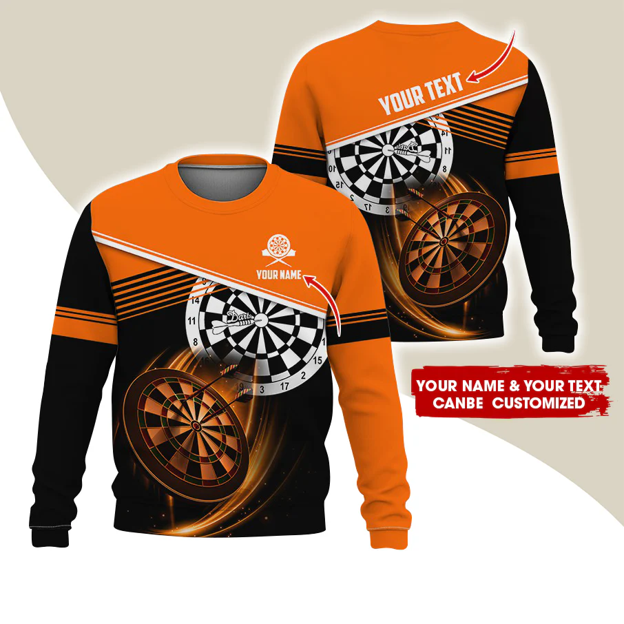 Customized Name & Text Darts Sweatshirt, Personalized Darts Team Uniforms Sweatshirt For Men & Women - Gift For Darts Lovers, Darts Players - Image 6