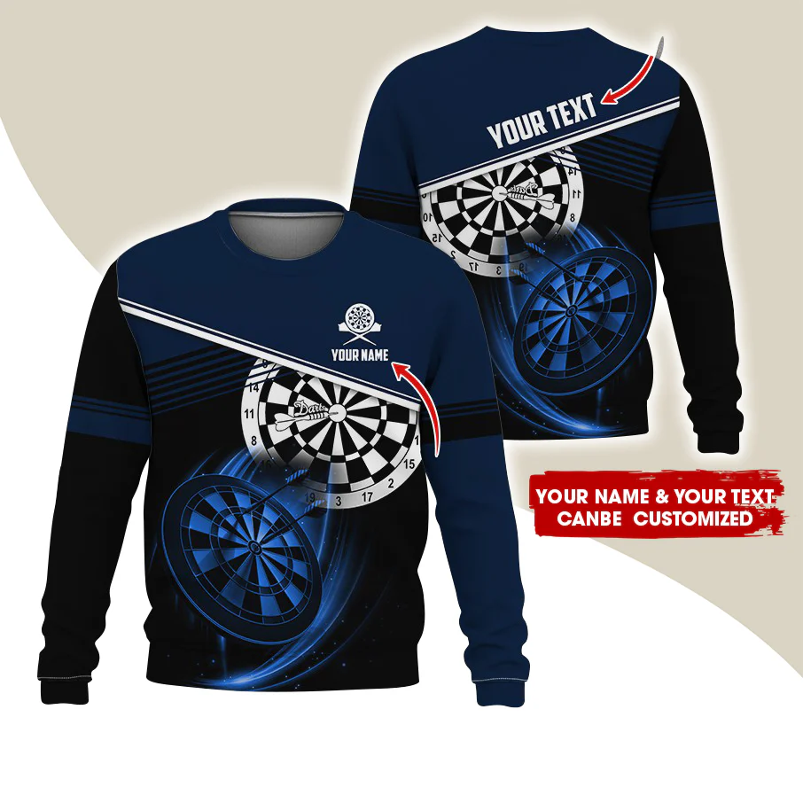 Customized Name & Text Darts Sweatshirt, Personalized Darts Team Uniforms Sweatshirt For Men & Women - Gift For Darts Lovers, Darts Players - Image 8