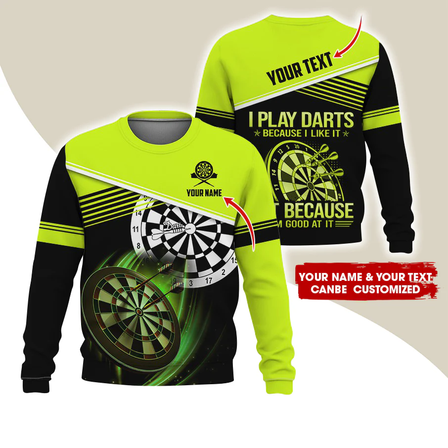 Customized Name & Text Darts Sweatshirt, Personalized I Play Darts Sweatshirt For Men & Women - Gift For Darts Lovers, Darts Players - Image 10