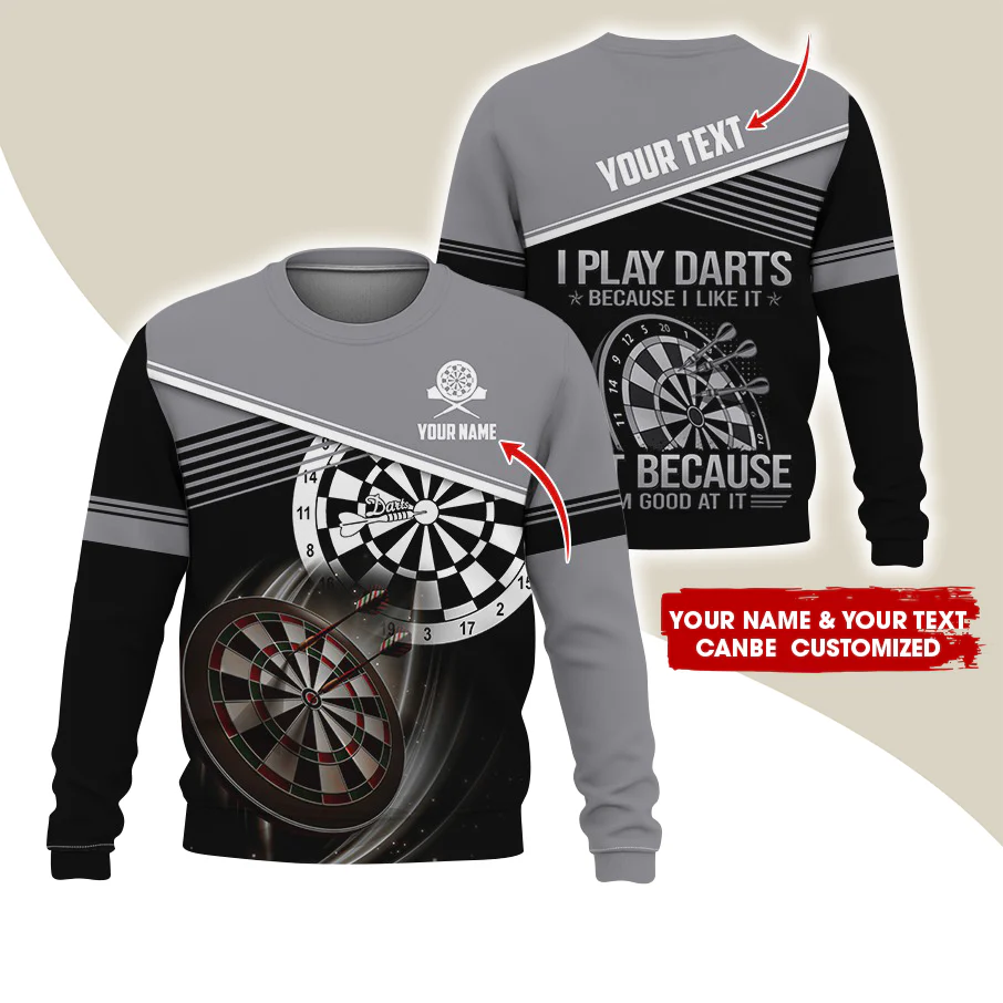 Customized Name & Text Darts Sweatshirt, Personalized I Play Darts Sweatshirt For Men & Women - Gift For Darts Lovers, Darts Players - Image 11