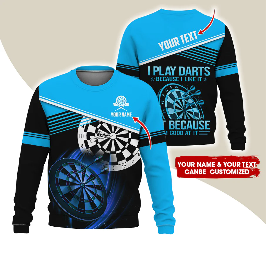 Customized Name & Text Darts Sweatshirt, Personalized I Play Darts Sweatshirt For Men & Women - Gift For Darts Lovers, Darts Players - Image 12