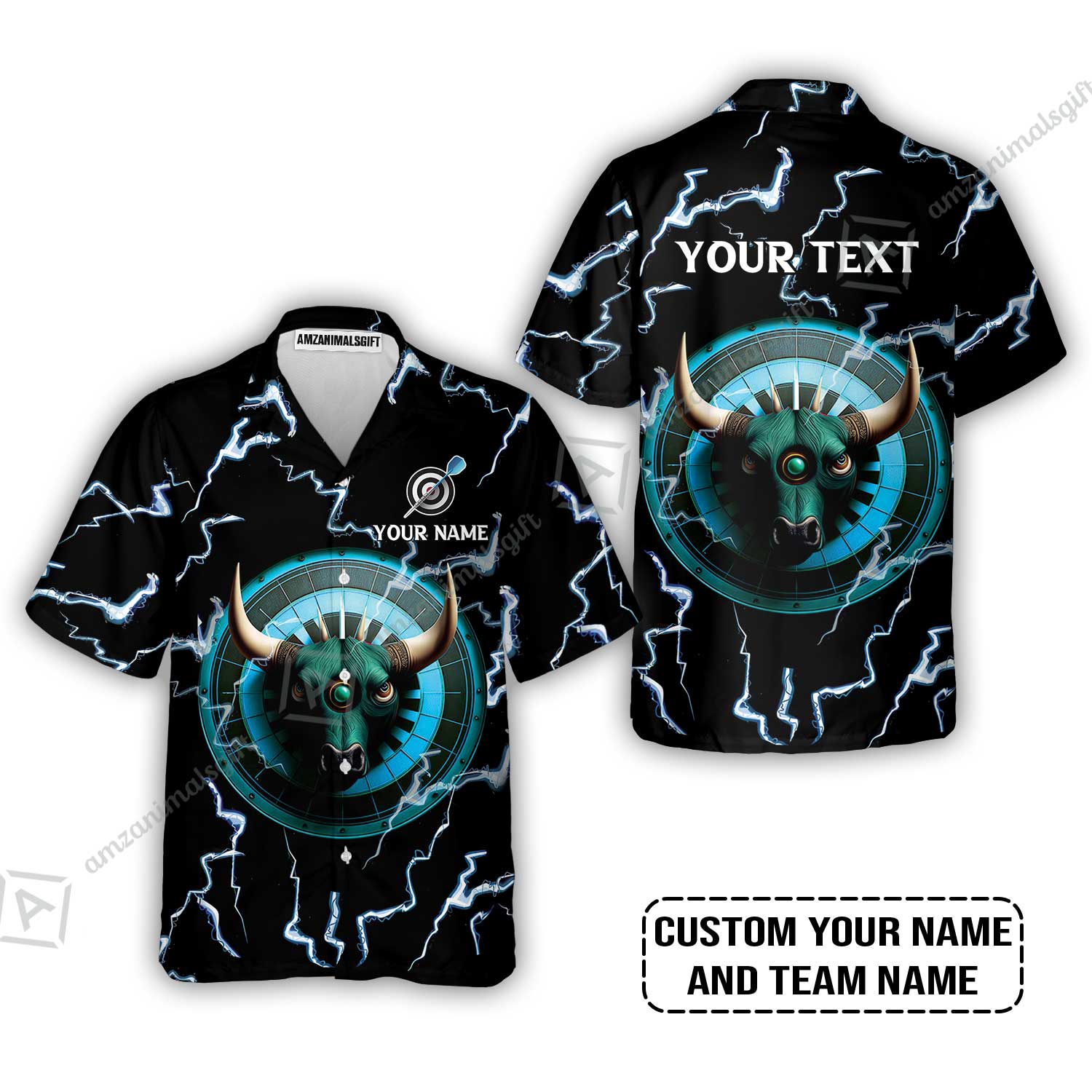 Customized Name & Text Darts Sweatshirt, Personalized Name Bullseye Dartboard Sweatshirt - Image 4