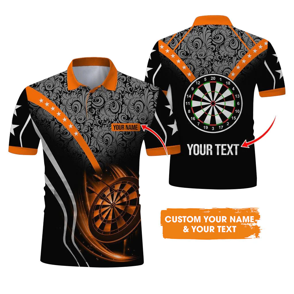 Customized Name & Text Darts Sweatshirt, Personalized Name Dartboard Orange Sweatshirt - Gift For Darts Players - Image 6
