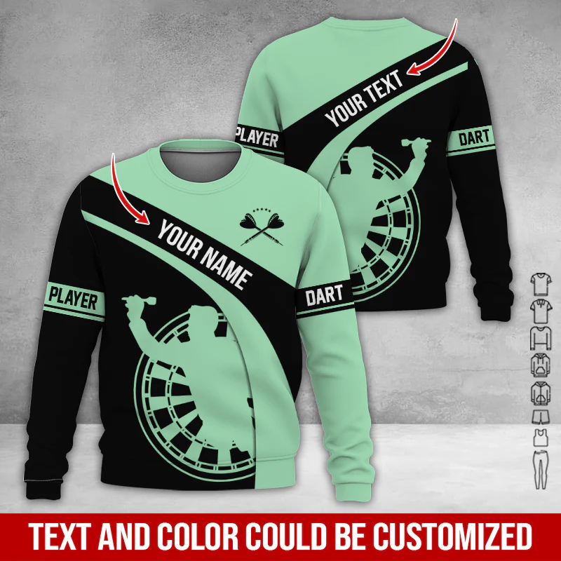 Customized Name & Text Darts Sweatshirt, Personalized Name Darts Player Sweatshirt For Men & Women - Gift For Darts Lovers, Darts Players - Image 10