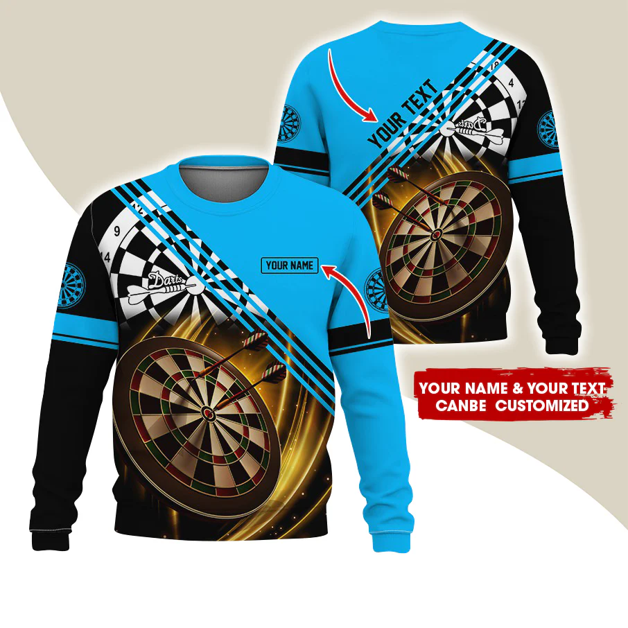 Customized Name & Text Darts Sweatshirt, Personalized Name Darts Uniform Sweatshirt For Men & Women - Gift For Darts Lovers, Darts Players - Image 6