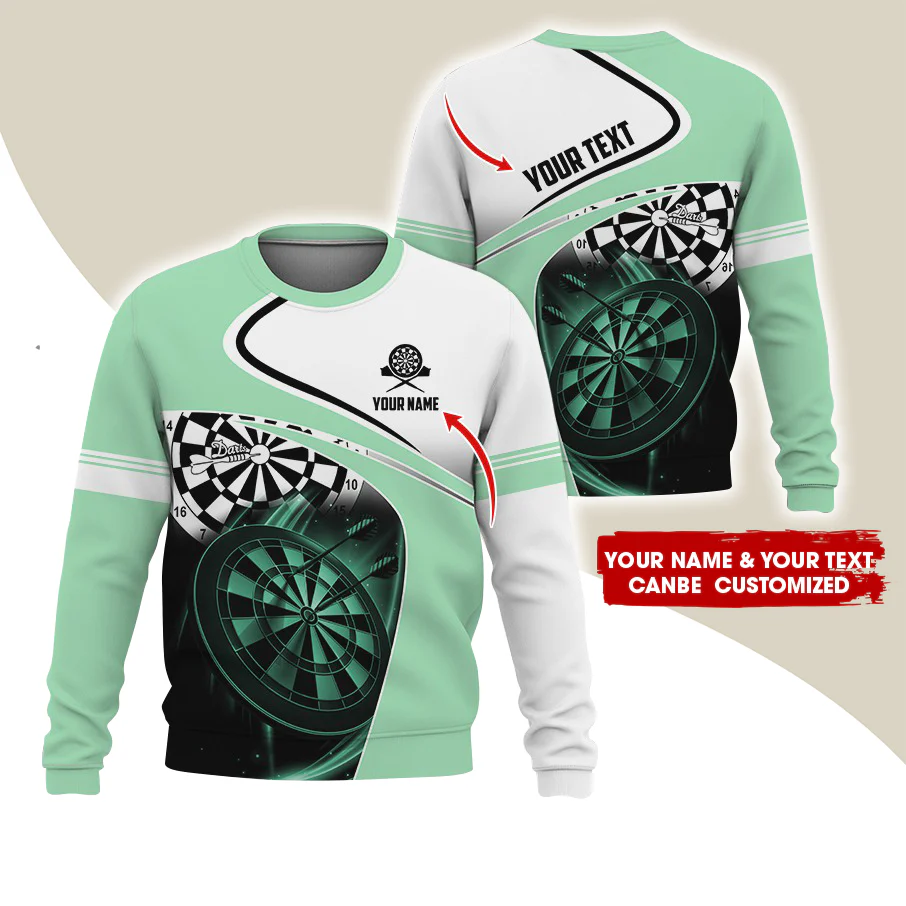 Customized Name & Text Darts Sweatshirt, Personalized Name & Text Darts Sweatshirt For Men & Women - Gift For Darts Lovers, Darts Players - Image 3