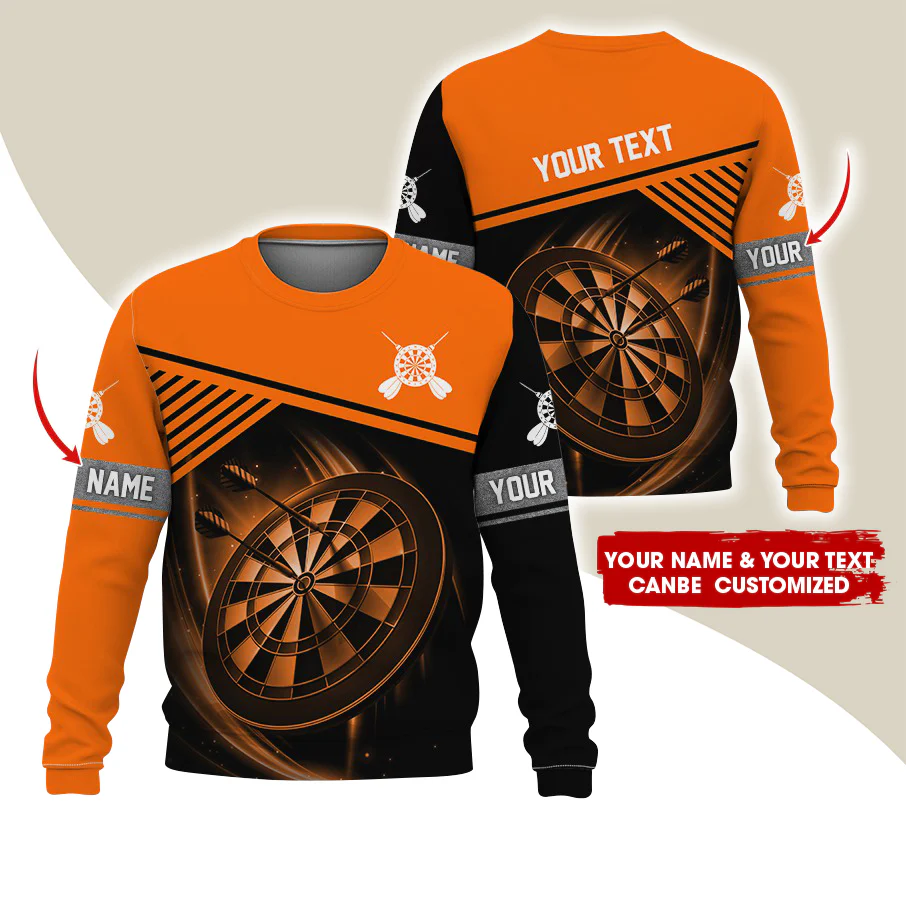 Customized Name & Text Darts Sweatshirt, Personalized Name & Text Sweatshirt For Men & Women - Gift For Darts Lovers, Darts Players - Image 4
