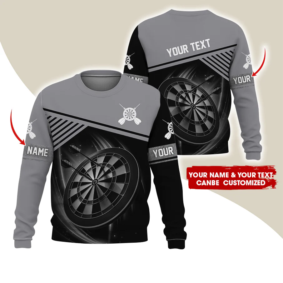Customized Name & Text Darts Sweatshirt, Personalized Name & Text Sweatshirt For Men & Women - Gift For Darts Lovers, Darts Players - Image 6