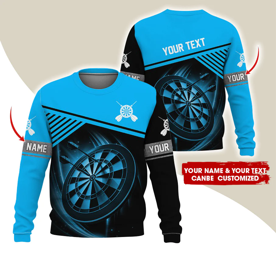 Customized Name & Text Darts Sweatshirt, Personalized Name & Text Sweatshirt For Men & Women - Gift For Darts Lovers, Darts Players - Image 7