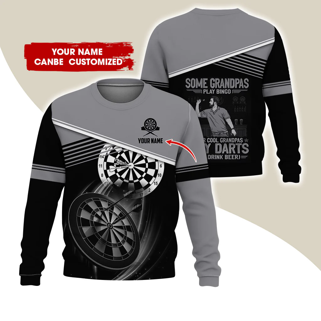 Customized Name & Text Darts Sweatshirt, Personalized Some Grandpas Play Bingo Sweatshirt For Men & Women - Gift For Darts Lovers, Darts Players - Image 11