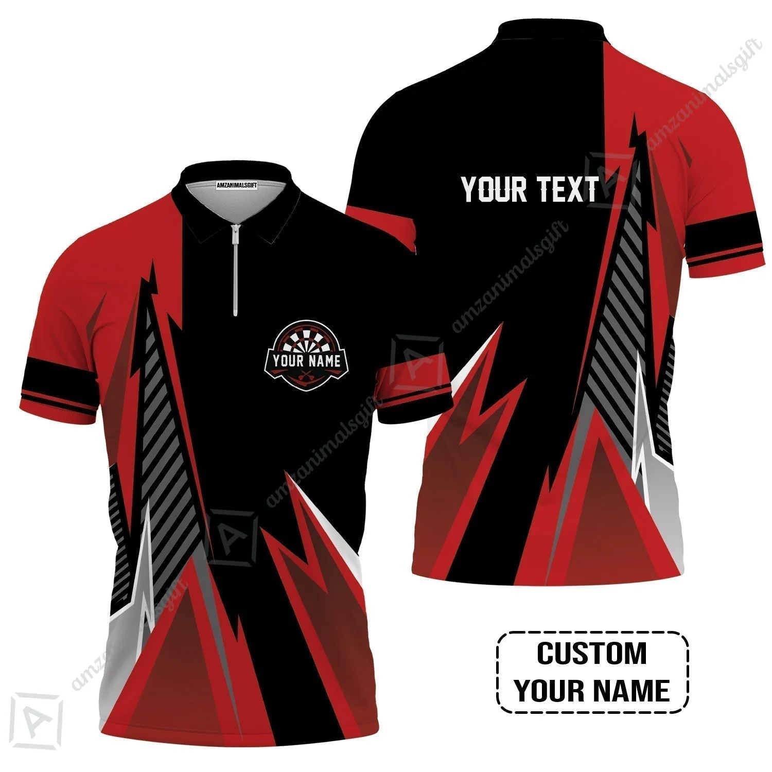 Customized Name & Text Darts T-Shirt, Personalized Name Darts T-Shirt - Image 7