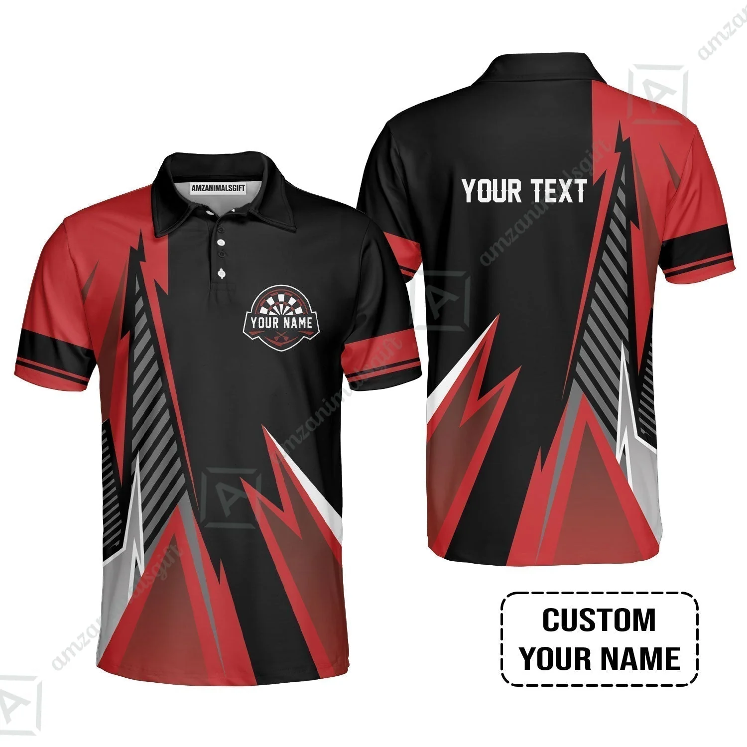 Customized Name & Text Darts T-Shirt, Personalized Name Darts T-Shirt - Image 9