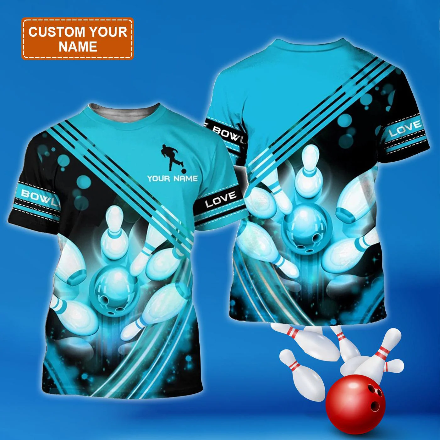 Customized Name Yellow Bowling T Shirt, Personalized Bowling Team Uniform - Best Gift For Bowling Member, Bowling Lovers - Image 3