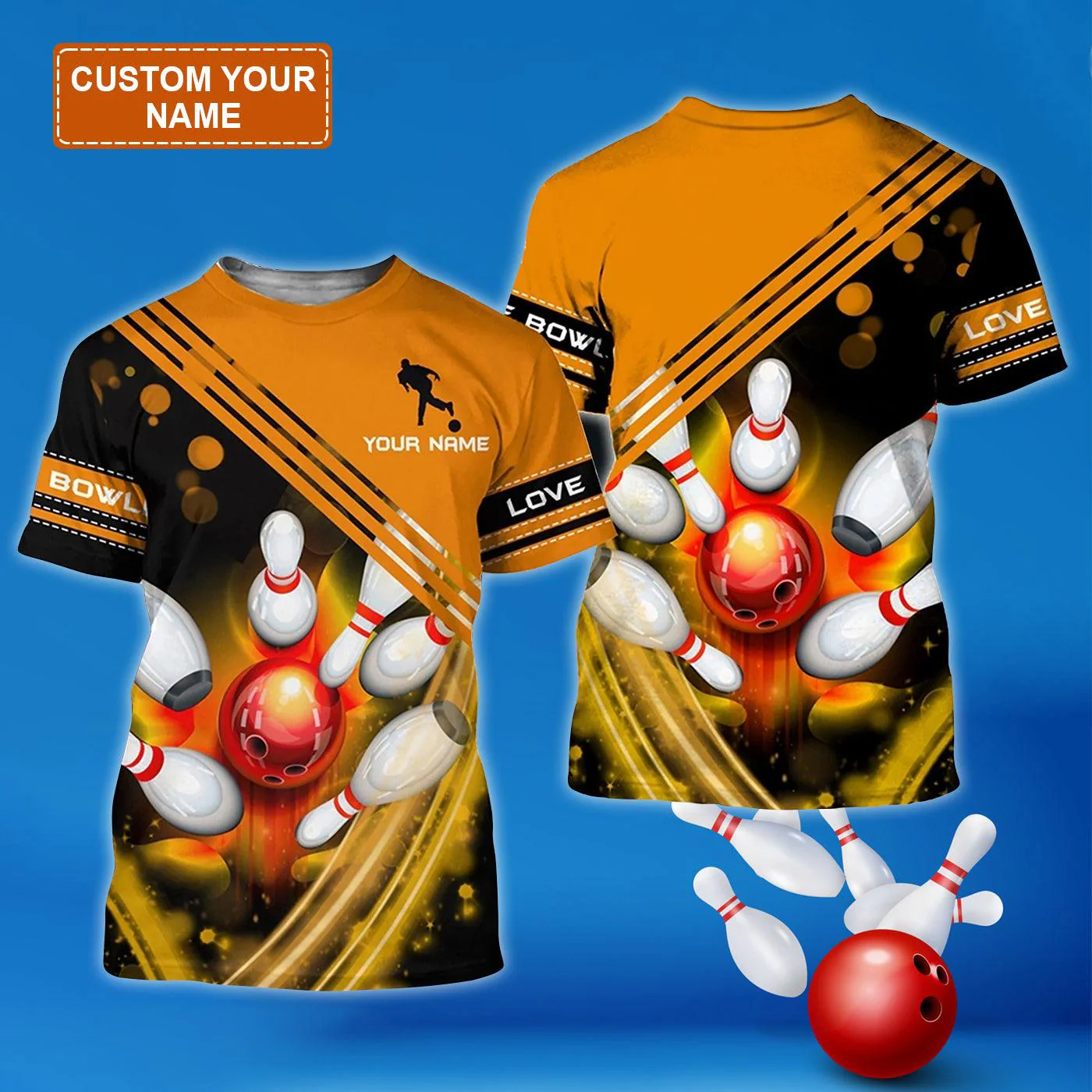 Customized Name Yellow Bowling T Shirt, Personalized Bowling Team Uniform - Best Gift For Bowling Member, Bowling Lovers - Image 7