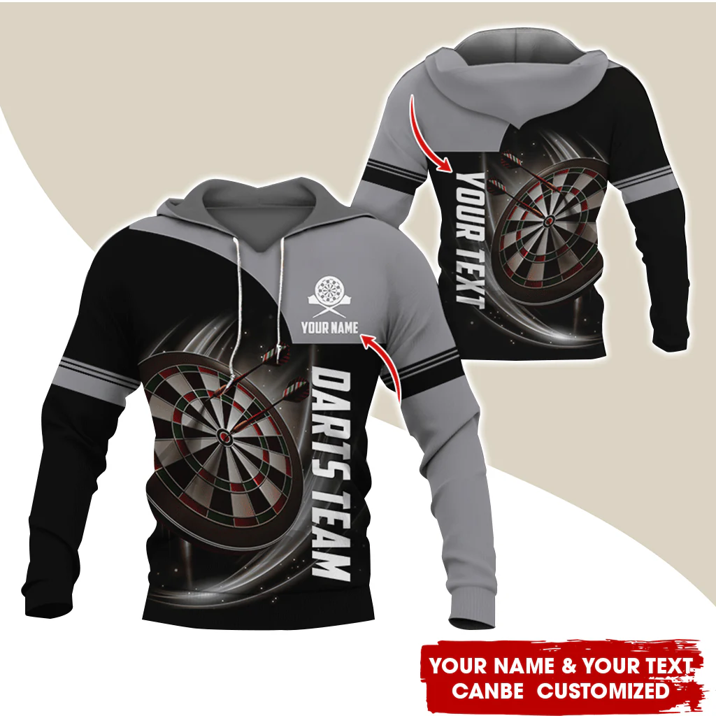 Customized Name & Your Darts Premium Hoodie, Darts Pattern Hoodie For Men & Women, Perfect Gift For Darts Lovers, Friend, Family - Image 2