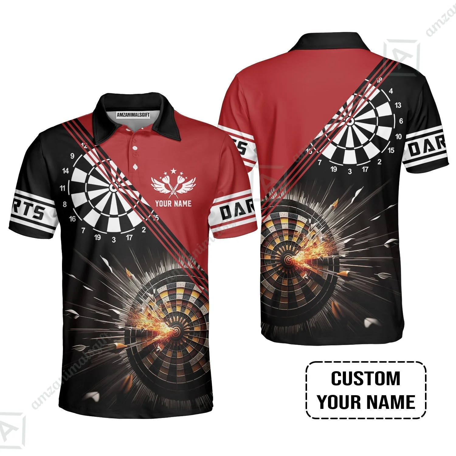 Customized Red Darts Hoodie, Custom Darts For Team Hoodie - Image 5
