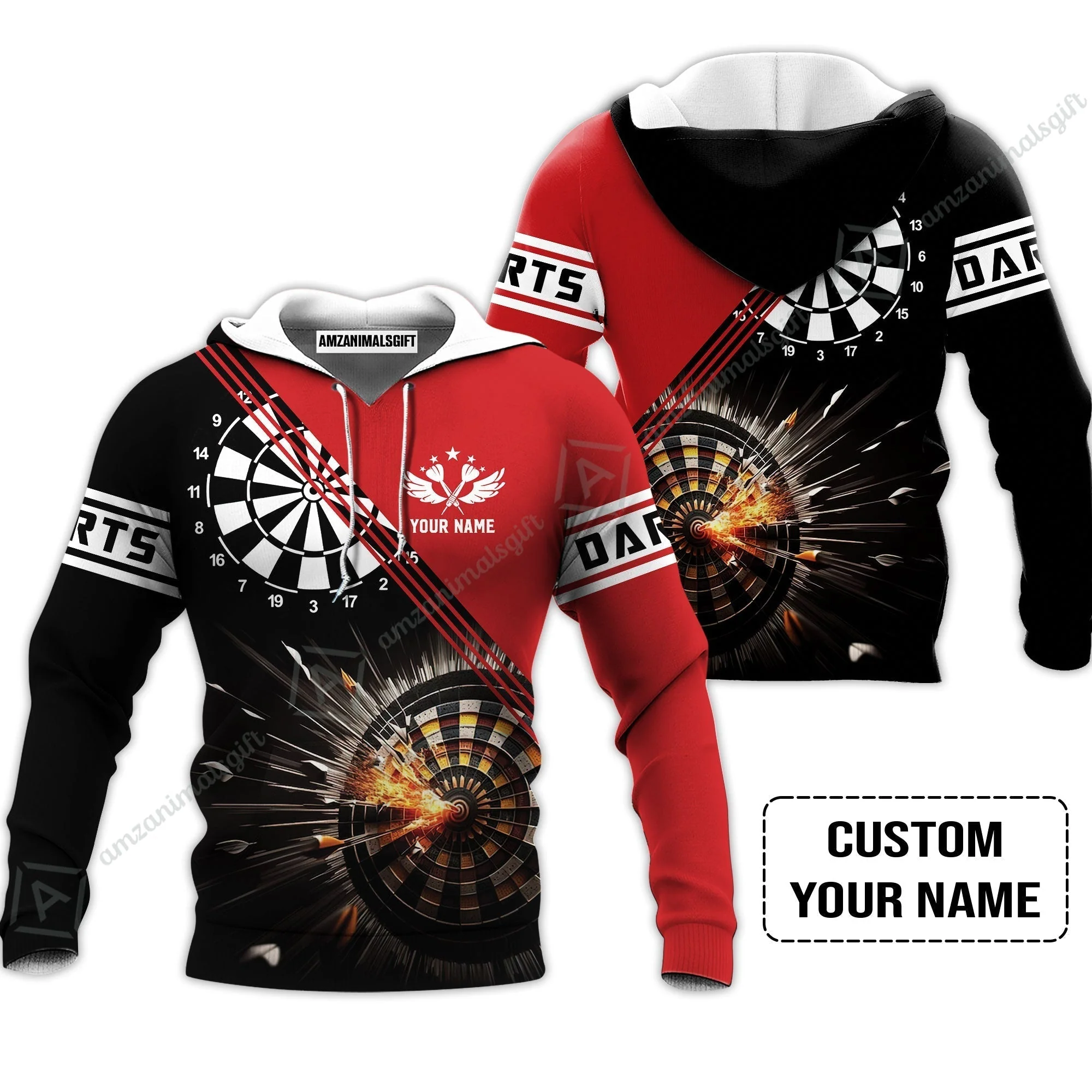Customized Red Darts Sweatshirt, Custom Darts For Team Sweatshirt - Image 3