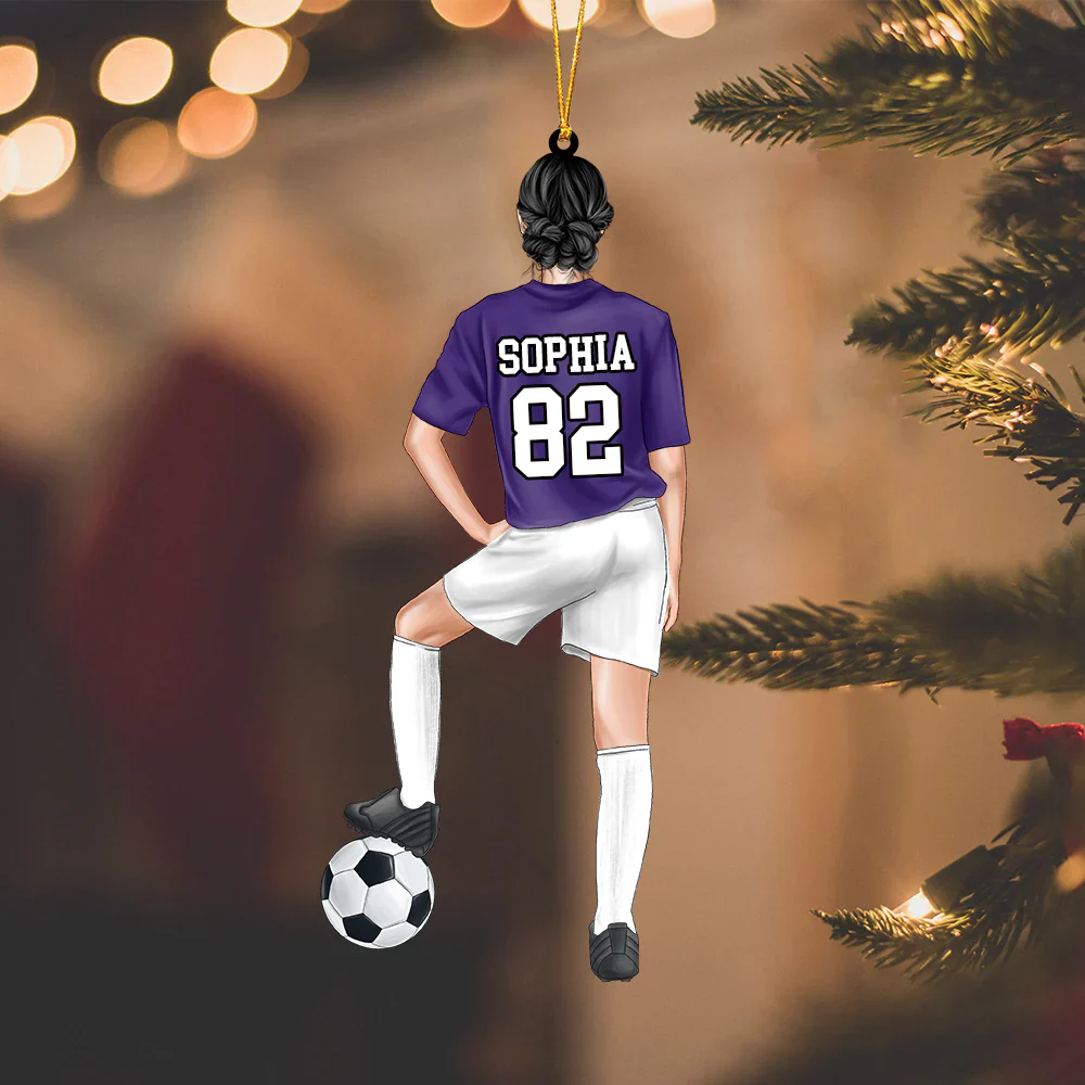 Customized Soccer Female Players Christmas Ornament, Soccer Team Gift For Daughter, Football Players, Football Lovers - Image 3