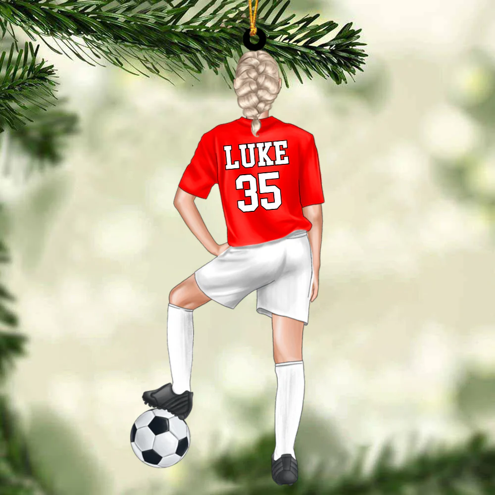 Customized Soccer Female Players Christmas Ornament, Soccer Team Gift For Daughter, Football Players, Football Lovers - Image 4