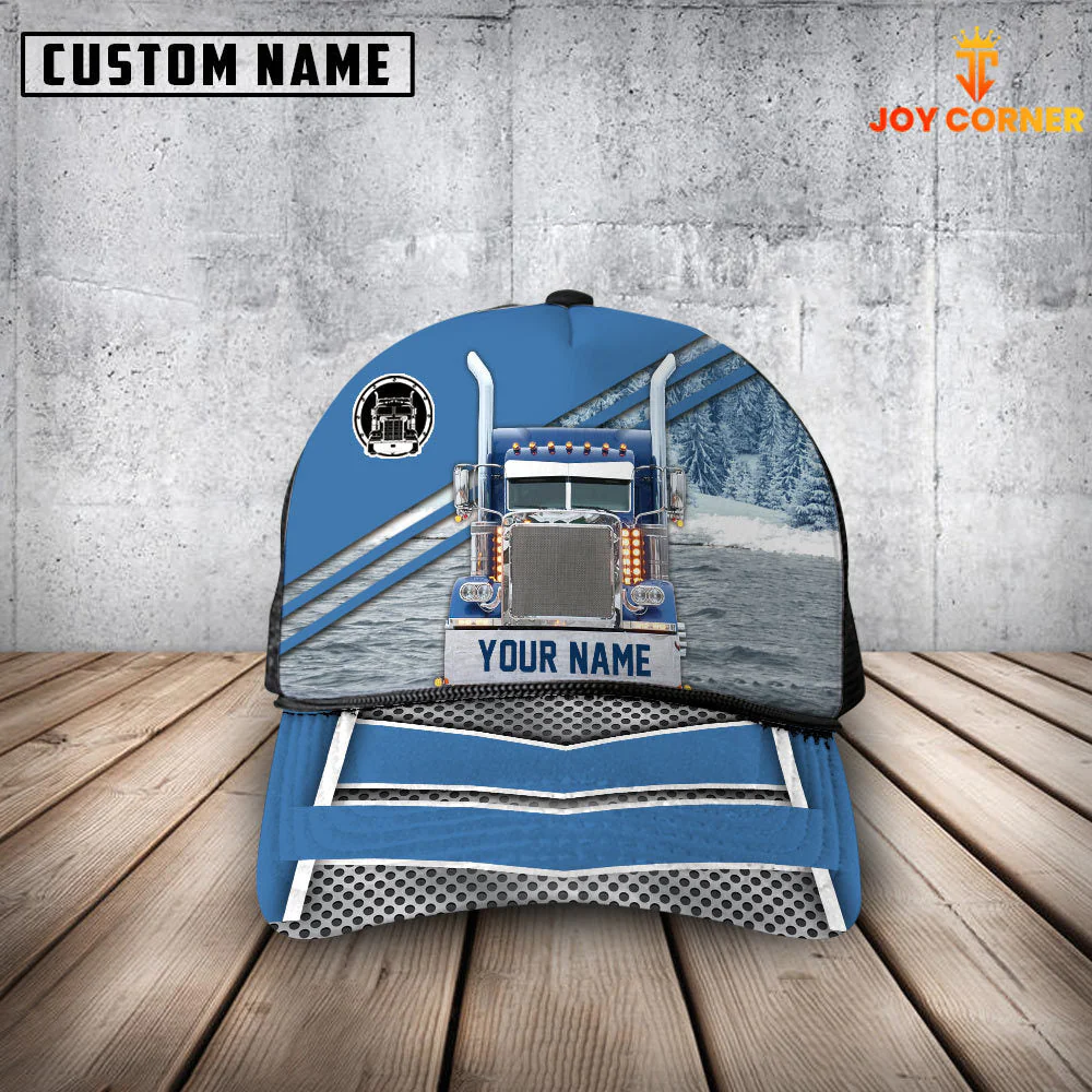 Customized Trucker Mesh Cap Hat, Truck Blue Caps Hat With Name, Perfect Hat For Trucker