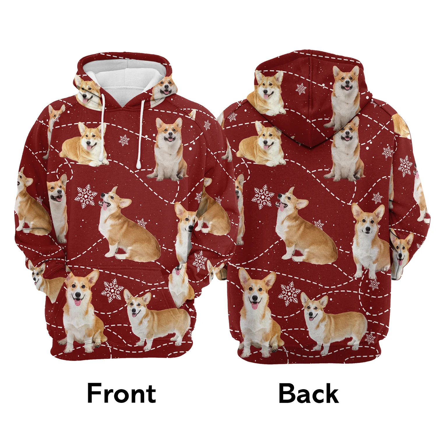 Cute Corgi Christmas Pullover Premium Hoodie, Perfect Outfit For Men And Women On Christmas New Year Autumn Winter - Image 2