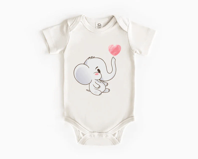 Cute Elephant Baby Onesies, Cute Bodysuit, Baby Shower Gift, Newborn Onesies - Perfect Gift For Baby, Baby Gift Onesie