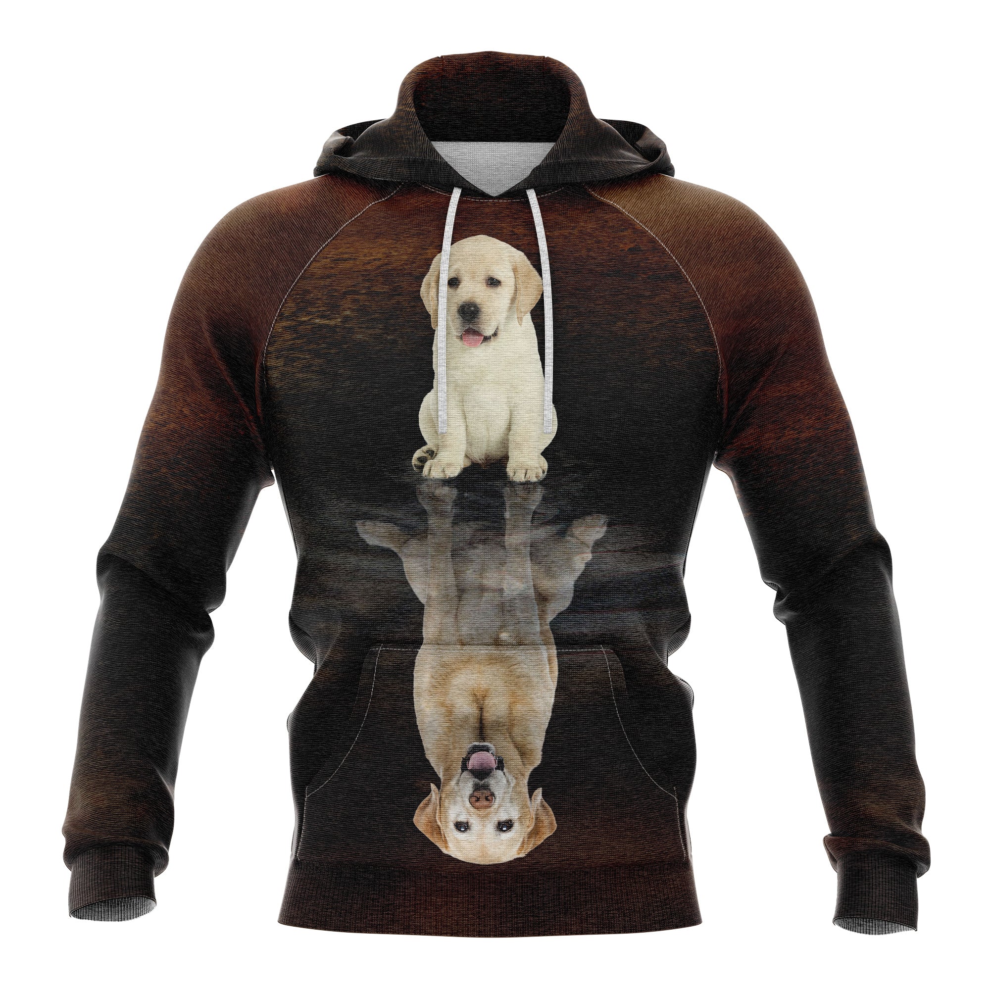 Cute Labrador Retriever Reflection Pullover Premium Brown Hoodie, Perfect Outfit For Men And Women On Christmas New Year Autumn Winter