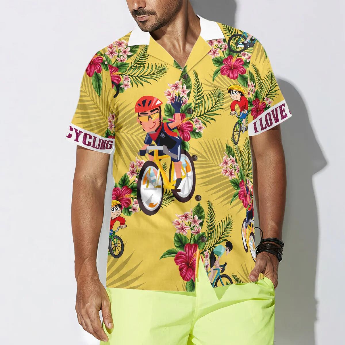 Cycling Hawaiian Shirt, Cycling Aloha Shirt, Tropical Pattern Hawaiian Shirt - Perfect Gift For Men Women, Friends, Family, Beach Lover - Image 3