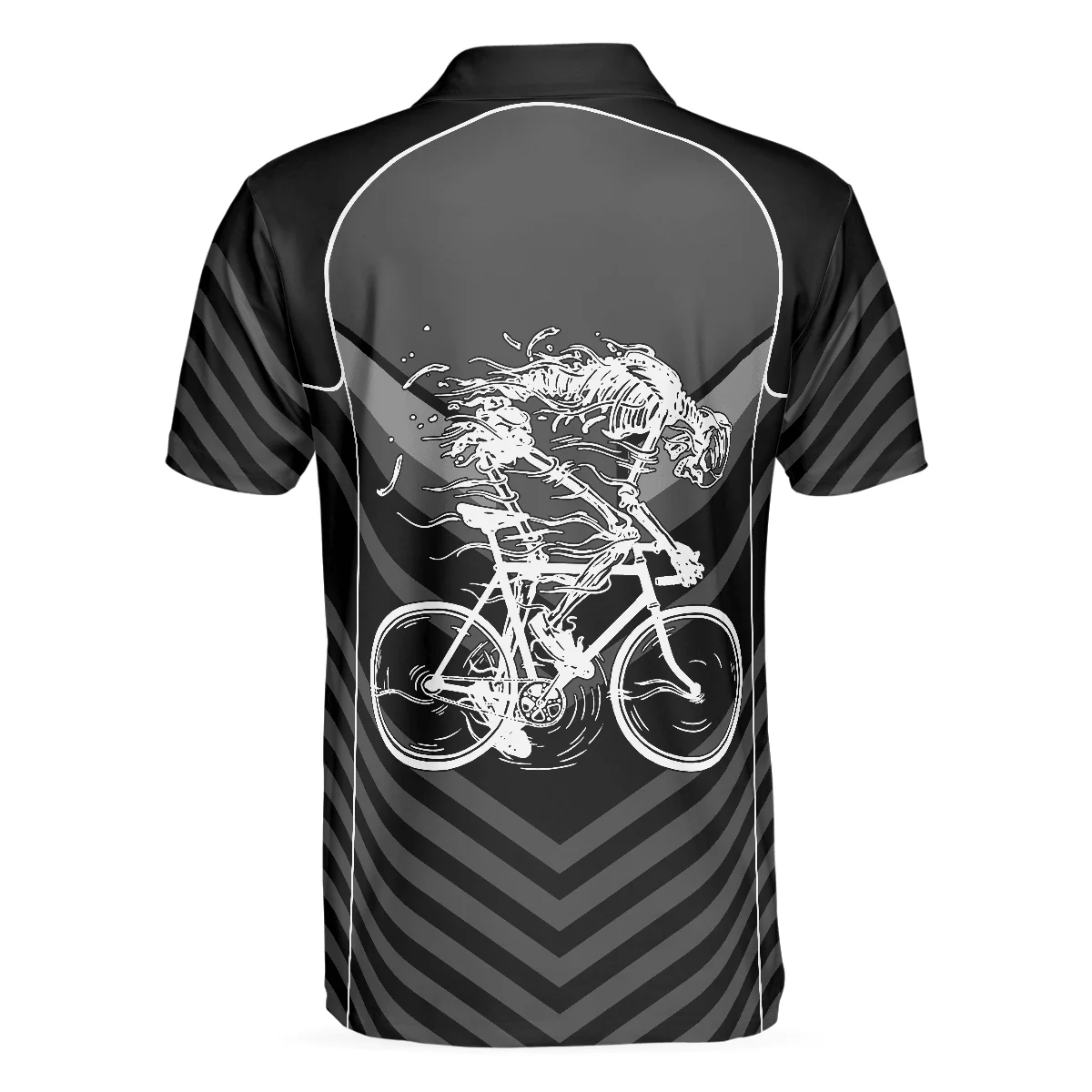 Cycling Men Polo Shirt - I Am The Engine Cycling Polo Shirt, Skeleton Cyclist Polo Shirt, Best Cycling Shirt For Men - Image 3