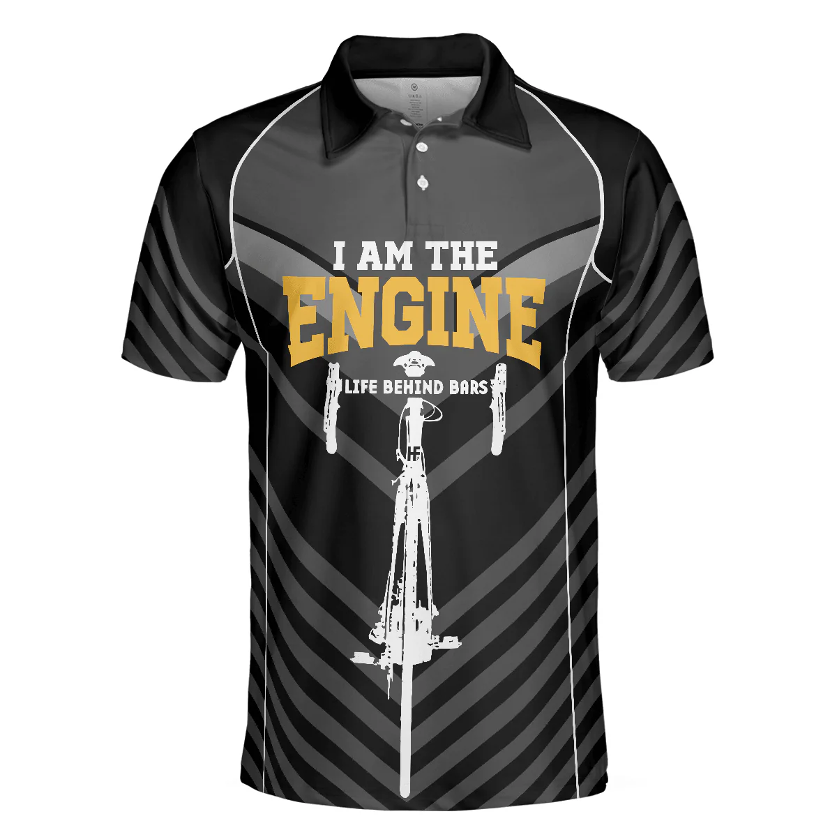 Cycling Men Polo Shirt - I Am The Engine Cycling Polo Shirt, Skeleton Cyclist Polo Shirt, Best Cycling Shirt For Men - Image 4