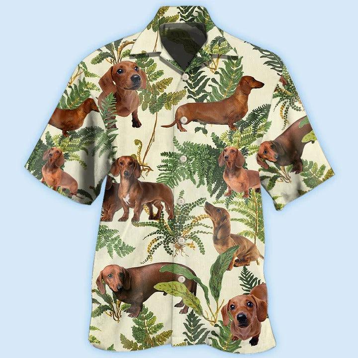 Dachshund Aloha Hawaii Shirt - Dog Tropical Leaf Lovely Hawaiian Shirt For Summer - Perfect Gift For Dog Lovers, Friend, Family - Image 2