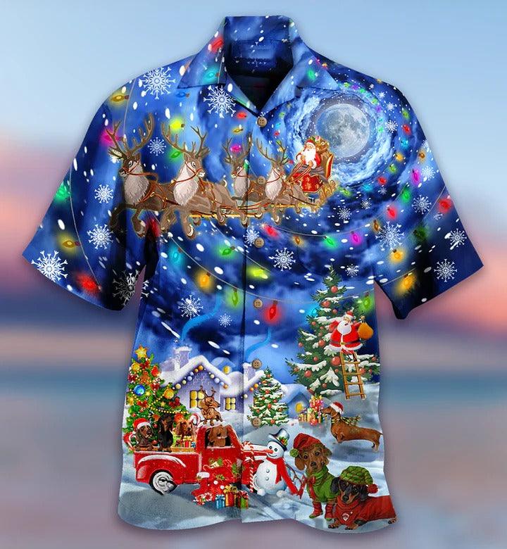 Dachshund Aloha Hawaii Shirt - Love Xmas Night Hawaiian Shirt For Summer - Perfect Gift For Dog Lovers, Friend, Family - Image 2