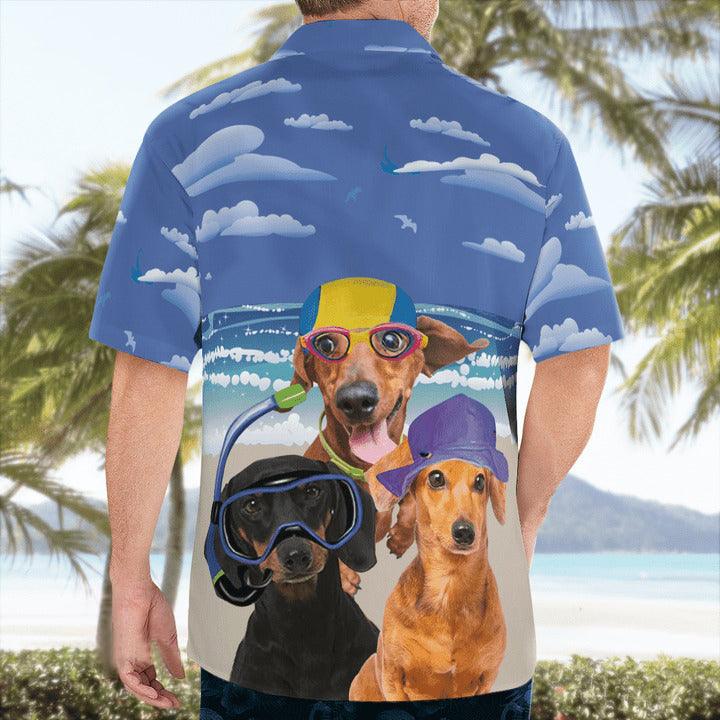 Dachshund Aloha Hawaiian Shirt - Dog dive Tropical Leaves Hawaiian Shirt For Summer - Perfect Gift For Dog Lovers Friend, Family - Image 4