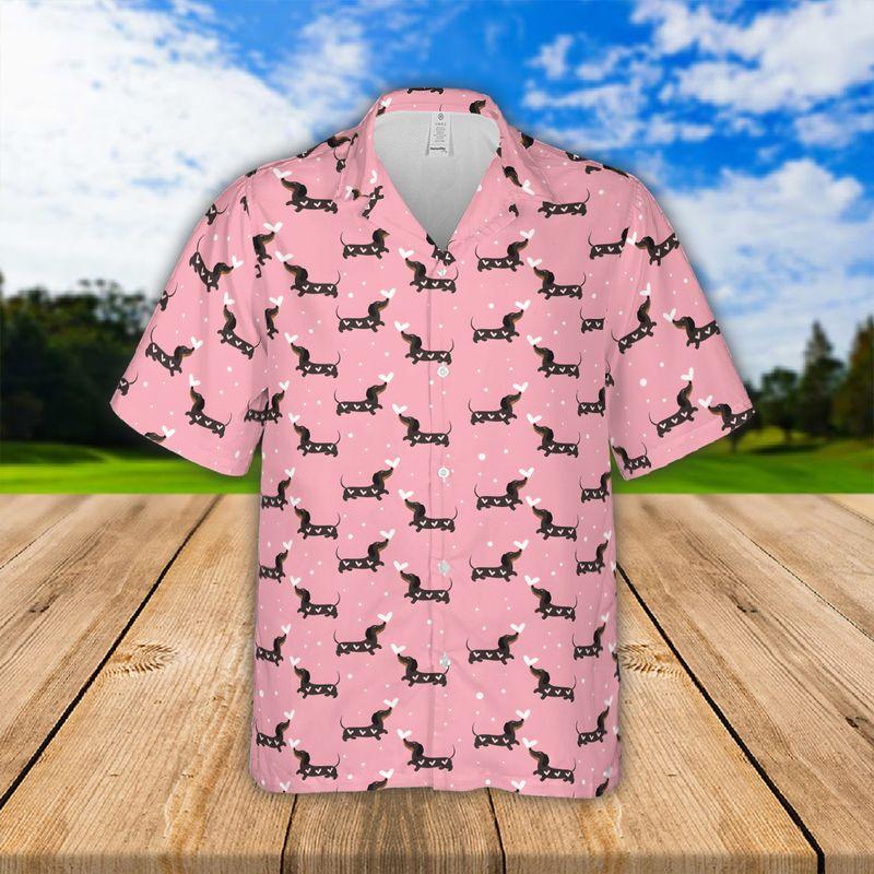 Dachshund Aloha Hawaiian Shirts For Summer, Sausage Dog Hawaiian Set For Men Women, Valentine Gift For Husband Wife, Boyfriend, Girlfriend, Dog Lovers - Image 2