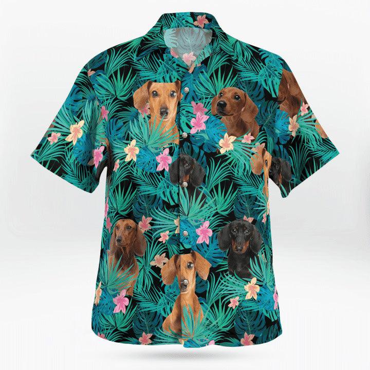 Dachshund Custom Hawaiian Shirt, Dachshund Tropical Pattern Personalized Hawaiian Shirt - Perfect Gift For Men, Women, Dog Lover, Friend, Family - Image 3