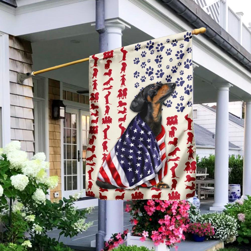 Dachshund Dog 4th July American Flag, Independence Day American Flag, Fourth Of July Flag, Happy 4th Of July Flag, 4th July Dachshund American Flag