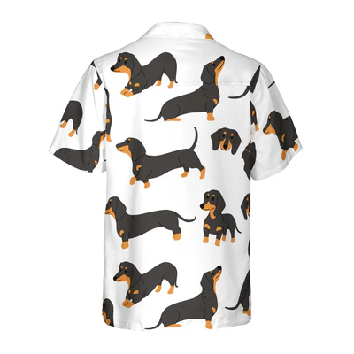 Dachshund Pattern Hawaiian Shirt, Dachshund Aloha Shirt For Men - Perfect Gift For Dachshund Lovers, Husband, Boyfriend, Friend, Family - Image 3