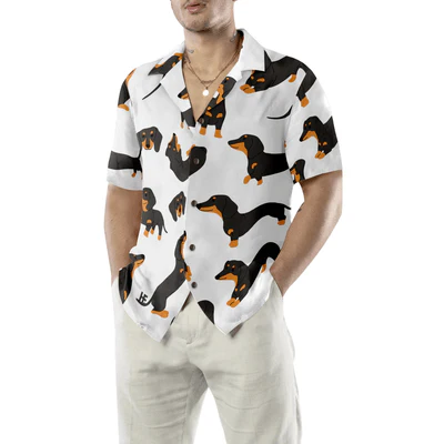 Dachshund Pattern Hawaiian Shirt, Dachshund Aloha Shirt For Men - Perfect Gift For Dachshund Lovers, Husband, Boyfriend, Friend, Family - Image 5